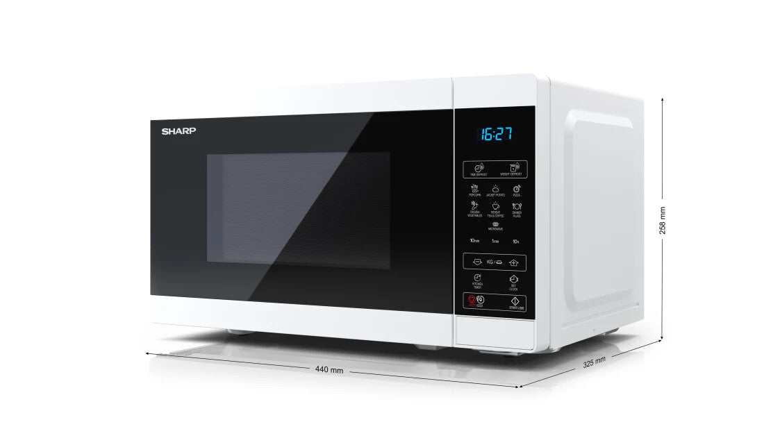 Sharp YC-MS02E-W mikrobølgeovn Sort, Hvid Solo mikroovn Bordplade 20 L 800 W