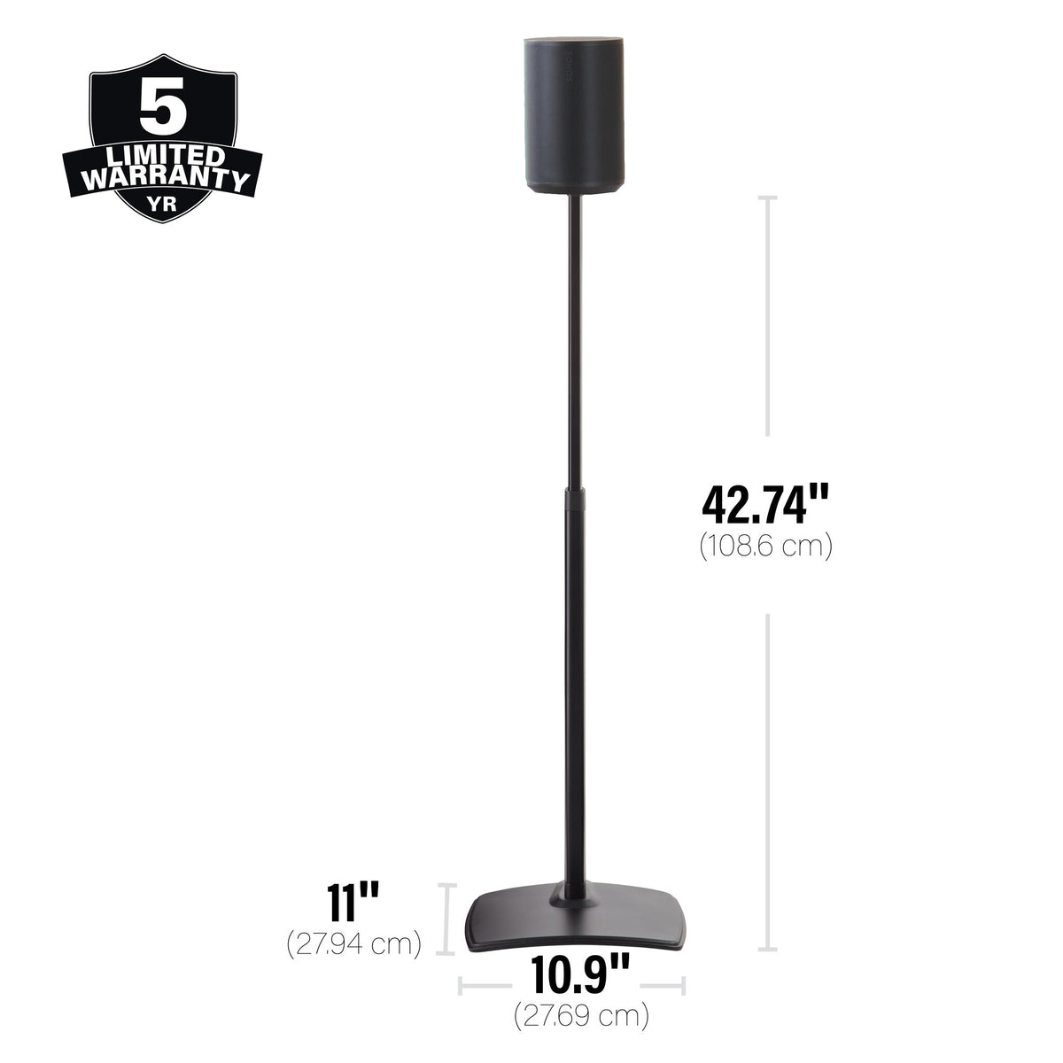 SANUS WSSE1A2-B2 - ADJUSTABLE SPEAKER STAND SONOS ERA 100 - PAIR - BLACK