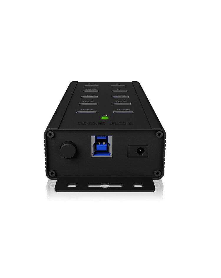 ICY BOX IB-HUB1703-QC3 USB 3.2 Gen 1 (3.1 Gen 1) Type-B 5000 Mbit/s Black
