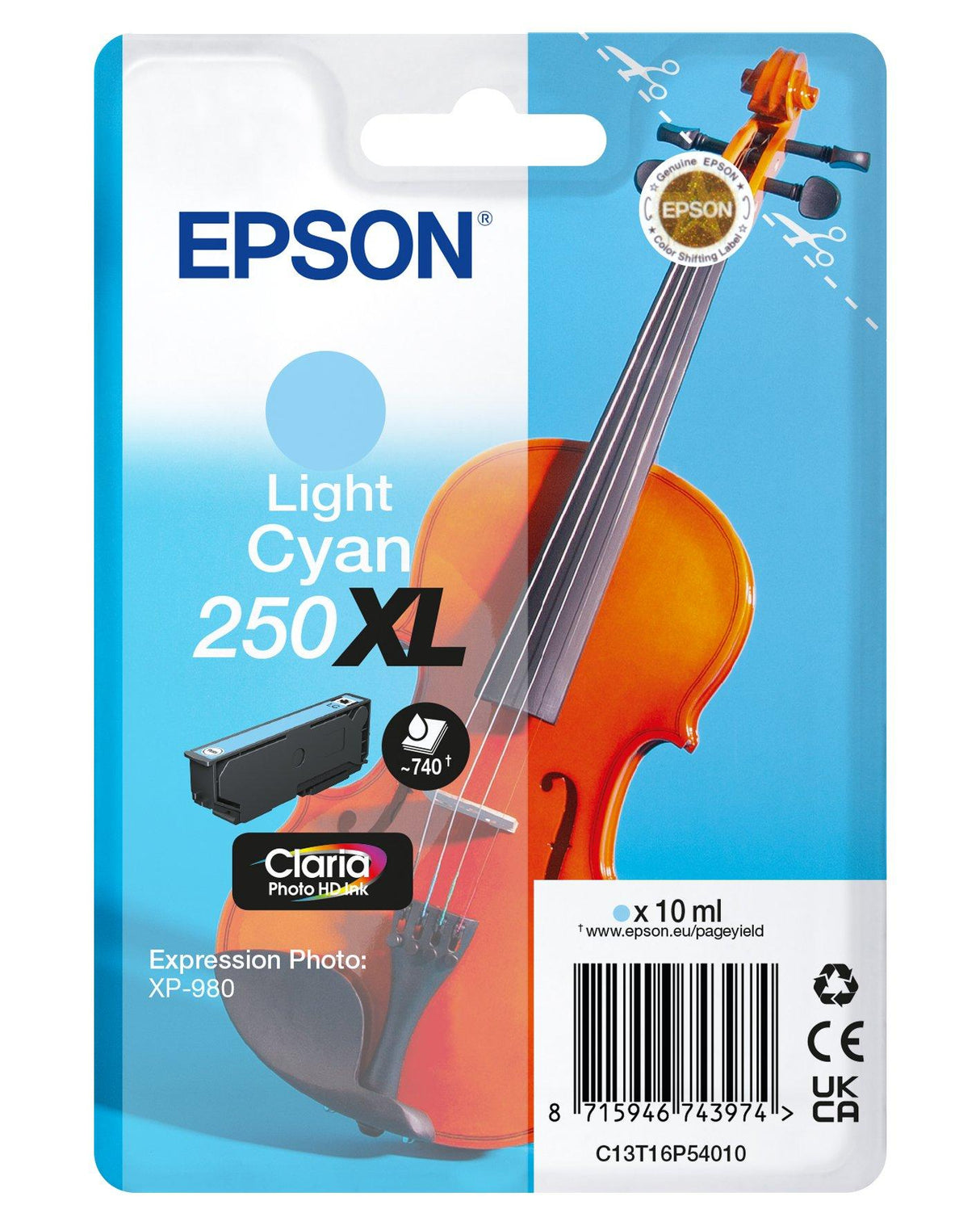 Epson Violin Claria Photo HD blækpatron 1 stk Original Højt (XL) udbytte Lys cyan