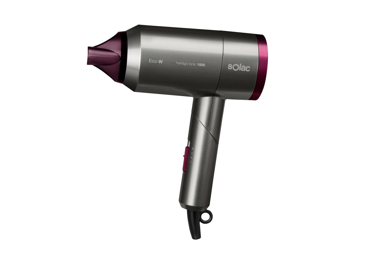Solac Hair&Go Ionic hårtørrer 2000 W Grå, Lilla
