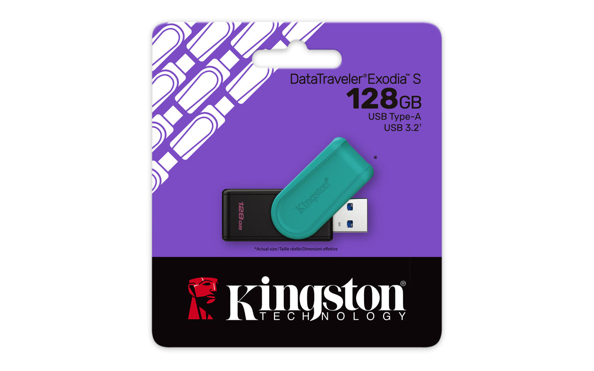 Kingston Technology DataTraveler Exodia S 128GB 3.2 Gen 1 USB stick Sort