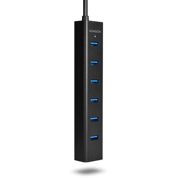 Axagon HUE-SA7BP interface hub USB 3.2 Gen 1 (3.1 Gen 1) Type-A 5000 Mbit/s Sort