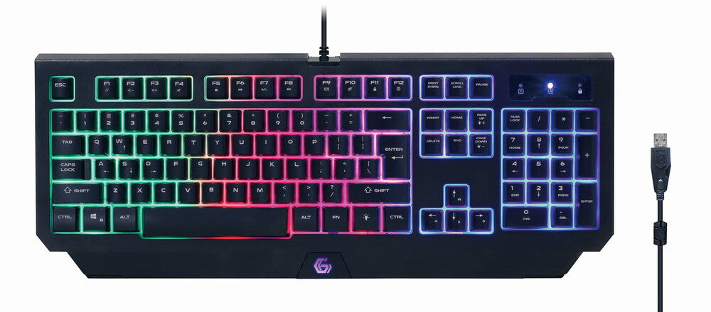 Gembird GGS-UMGL4-01 tastatur Mus inkluderet Spil USB QWERTY US engelsk Sort