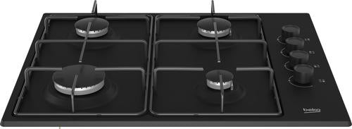Beko HIBG64120SB 60cm Gas Hob with Side Knob Controls