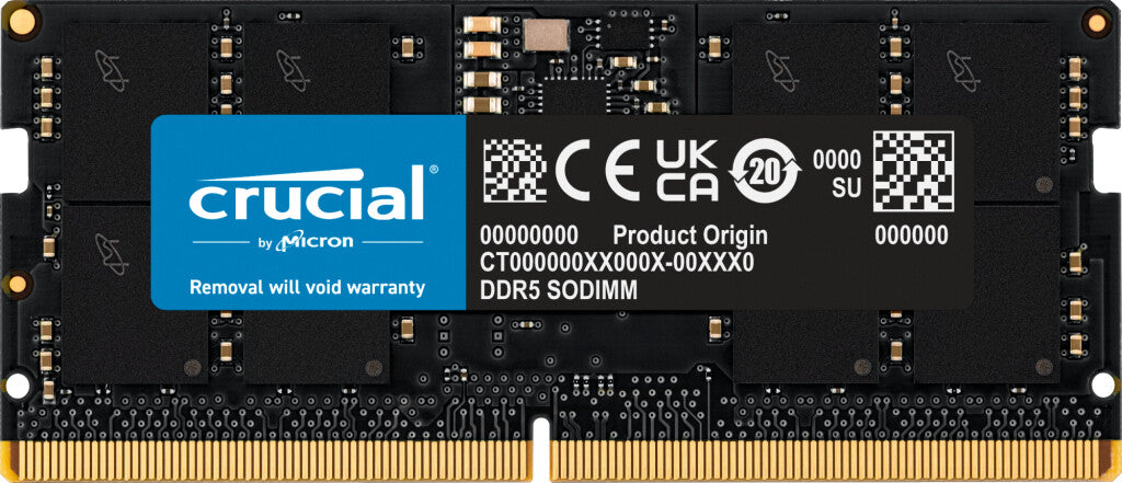 Crucial CT24G56C46S5 hukommelsesmodul 24 GB 1 x 24 GB DDR5 262-pin SO-DIMM Fejlkorrigerende kode