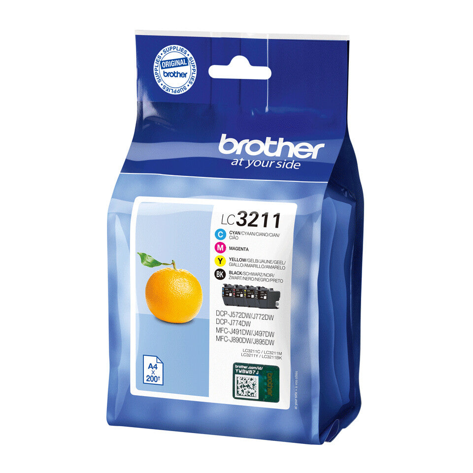 Brother LC3211VALDR blækpatron 4 stk Original Sort, Blå, Magenta, Gul