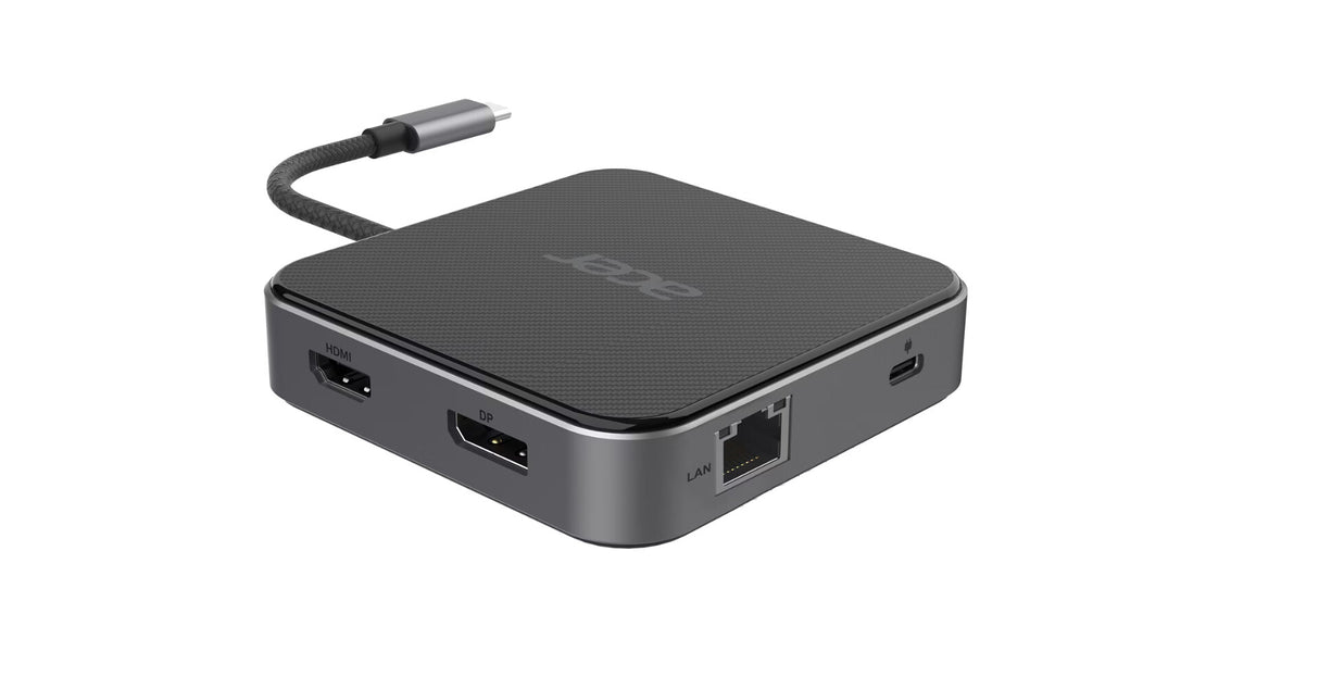 Acer 7-in-1 USB 4 Dongle Ledningsført USB4 Sort, Sølv