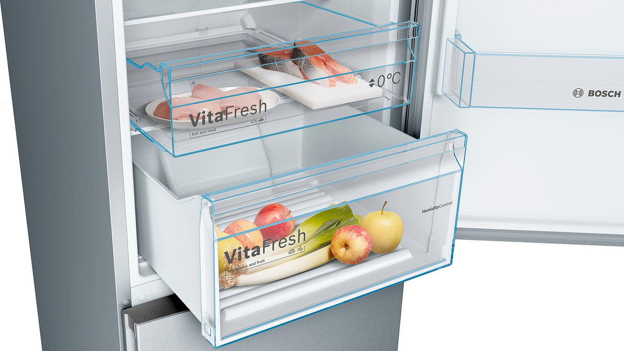 Bosch Serie 4 KGN36VLED køle-/fryseskab Fritstående 326 L Rustfrit stål