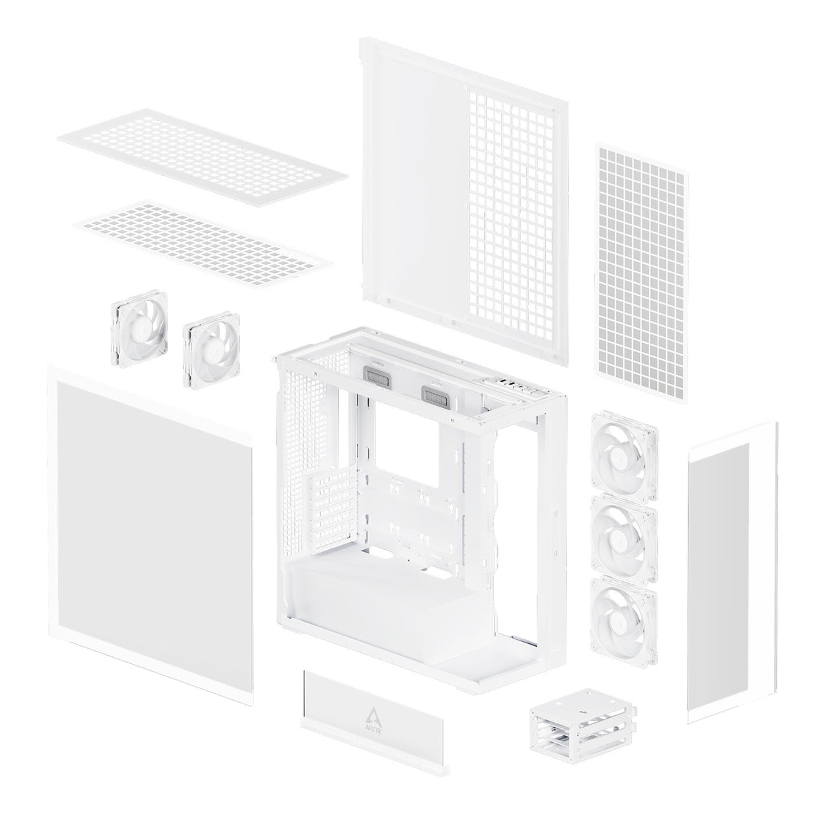 ARCTIC Xtender White (Clear Glass) Midi Tower Hvid