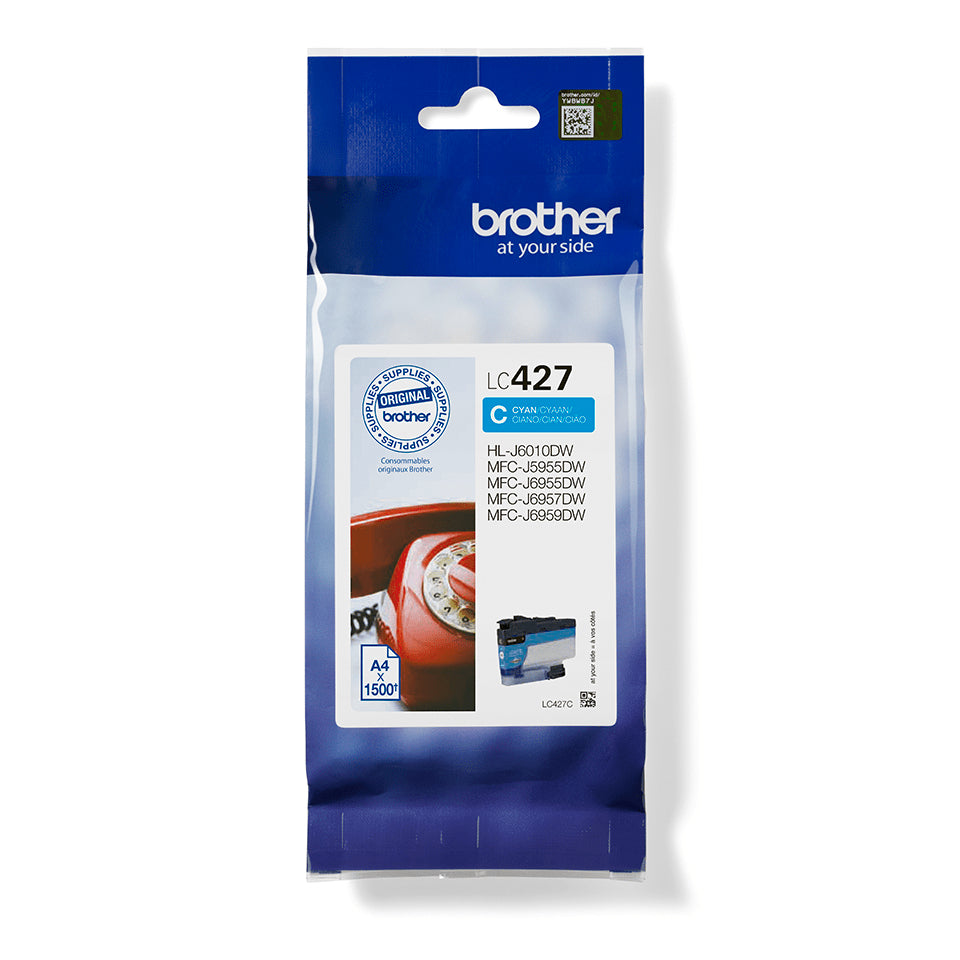Brother LC427C blækpatron 1 stk Original Standard udbytte Blå