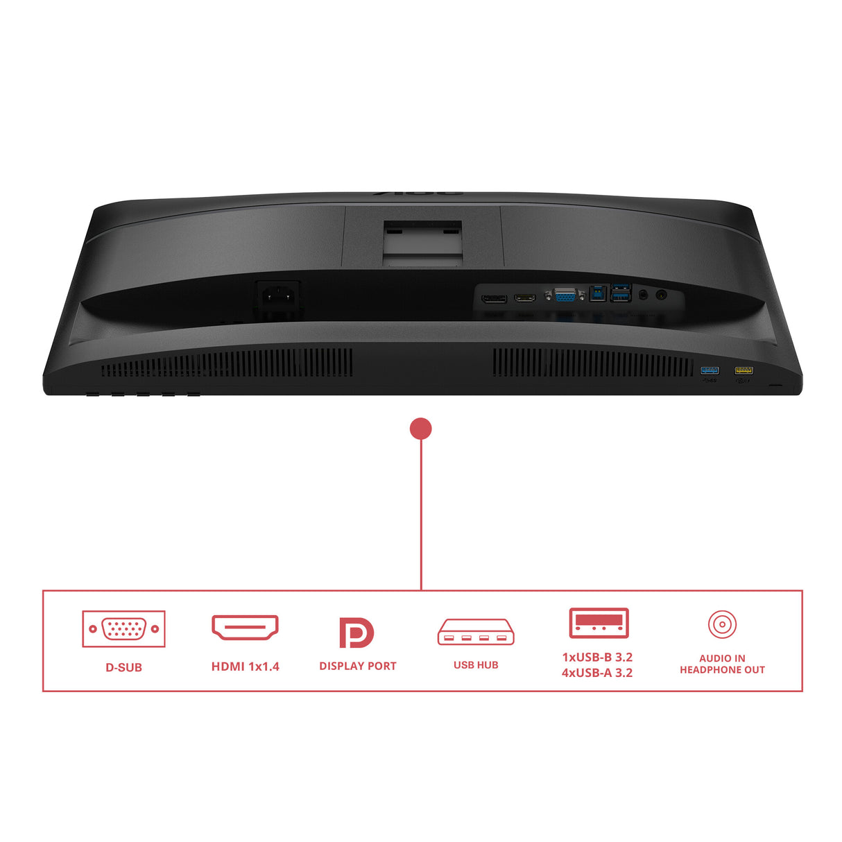 AOC 24E4U computerskærm 60,5 cm (23.8") 1920 x 1080 pixel Fuld HD LED Sort