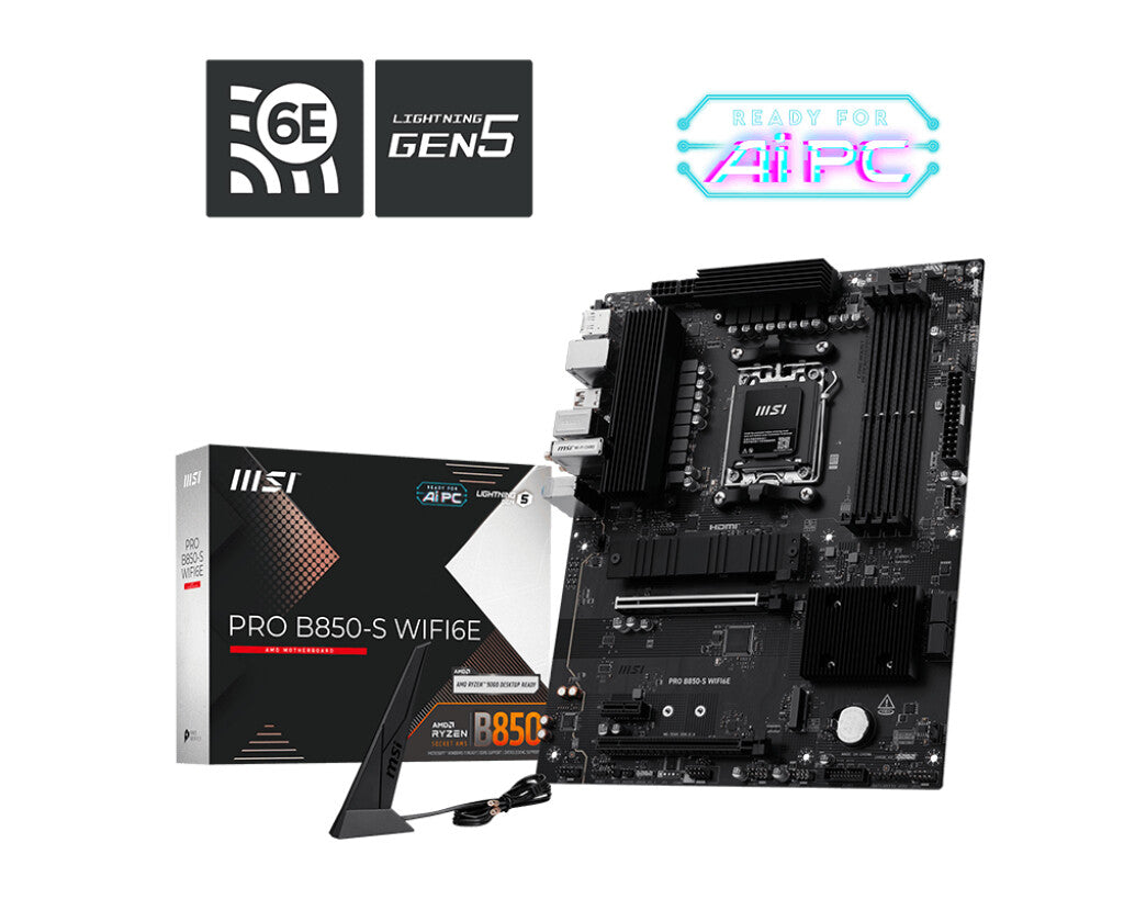 MSI PRO B850-S WIFI6E bundkort AMD B850 Sokkel AM5 ATX