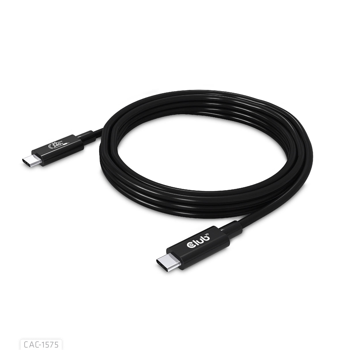 CLUB3D CAC-1575 USB-kabel USB4 Gen 2x2 2 m USB C 20 Gbit/sek. 240 W Sort