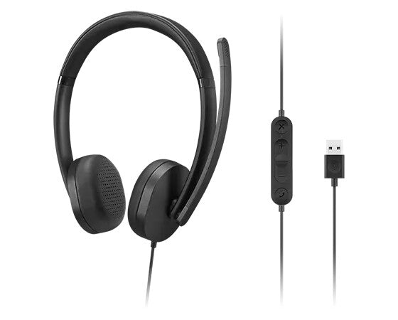 Lenovo 4XD1P83425 hovedtelefoner/headset Ledningsført Opkald/musik USB Type-A Sort