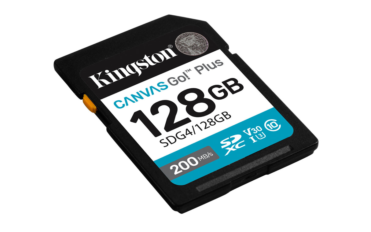 Kingston Technology Canvas Go! Plus 128 GB SDXC Canvas Go Plus Gen4 200 MB/s C10 UHS-I U3 V30