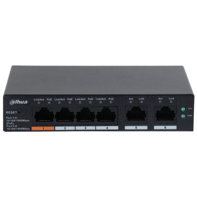Dahua Technology DH-CS4006-4GT-60 netværksswitch Administreret L2 Gigabit Ethernet (10/100/1000) Strøm over Ethernet (PoE) Sort