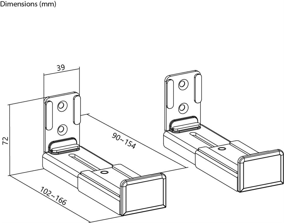 Goobay Basic Universal Soundbar Højtalerbeslag til væg Sort