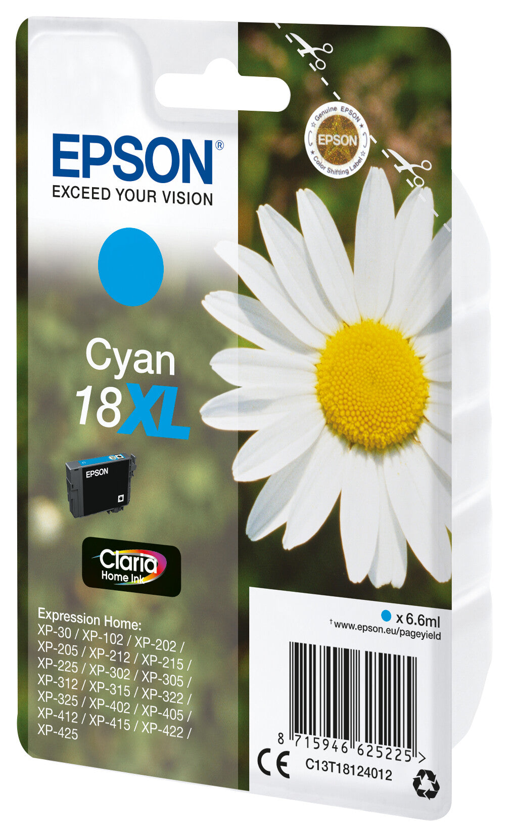 Epson Daisy C13T18124012 blækpatron 1 stk Original Højt (XL) udbytte Blå