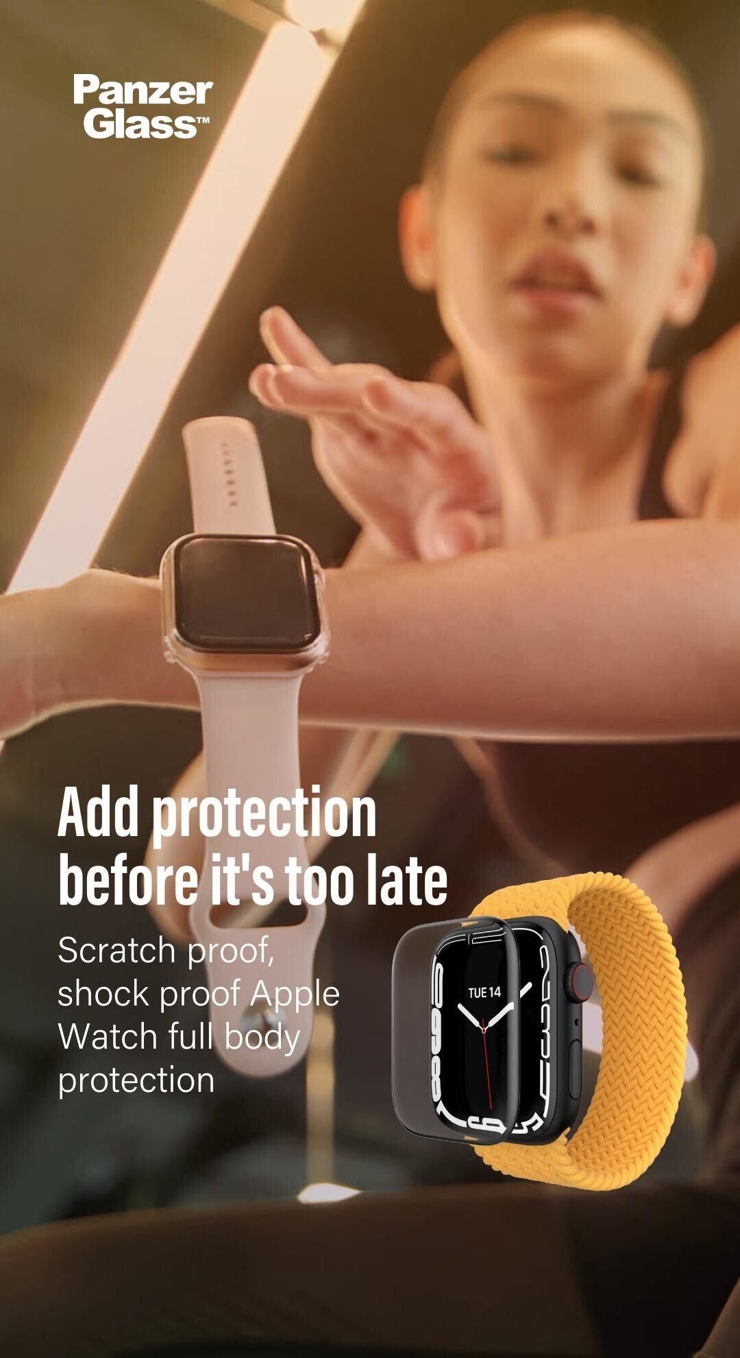 PanzerGlass ® Full body Case Sort Apple Watch SE 3 | SE | 6 | 5 | 4 | 44mm