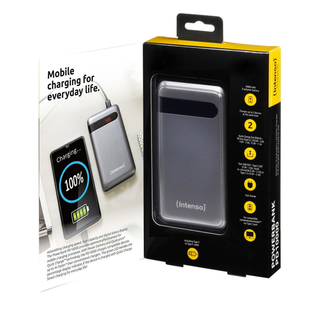 Intenso PD10000 Lithium polymer (LiPo) 10000 mAh Anthracit