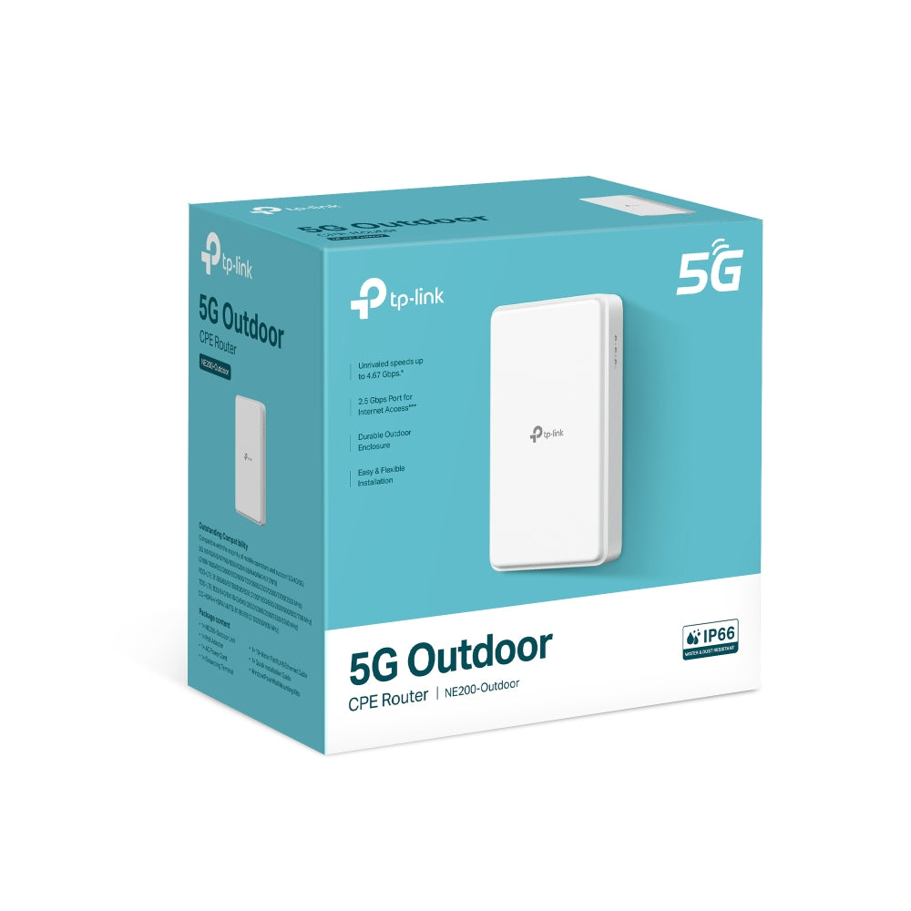 TP-Link 5G Outdoor Router Build-In 5G Modem 5G trådløs router 2.5 Gigabit Ethernet Hvid