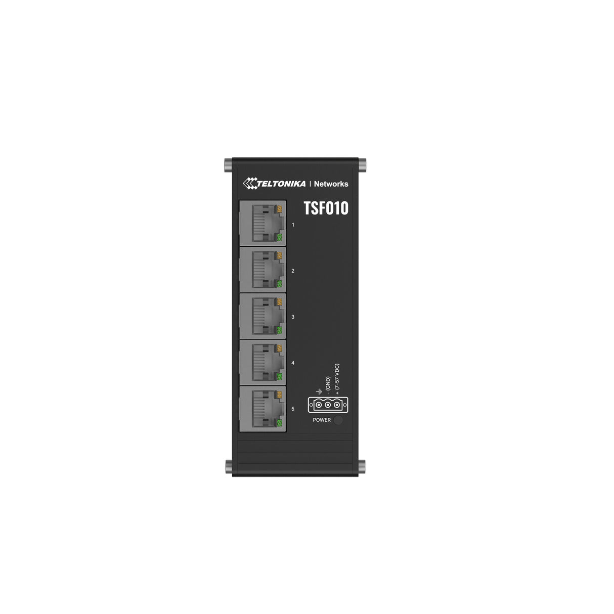 Teltonika NETWORKS TSF010 Flat Ethernet Switch Ikke administreret Fast Ethernet (10/100) DIN rail Sort
