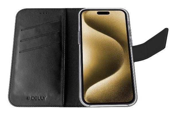 Celly WALLYMAG mobiltelefon etui 16,5 cm (6.5") Tegnebogsetui Sort