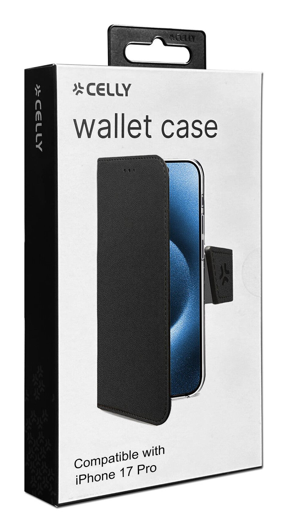 Celly WALLY mobiltelefon etui 16 cm (6.3") Tegnebogsetui Sort
