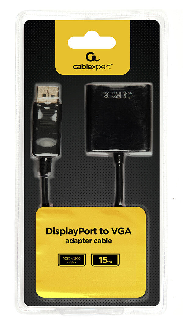 Gembird AB-DPM-VGAF-02 videokabel adapter VGA (D-Sub) DisplayPort Sort