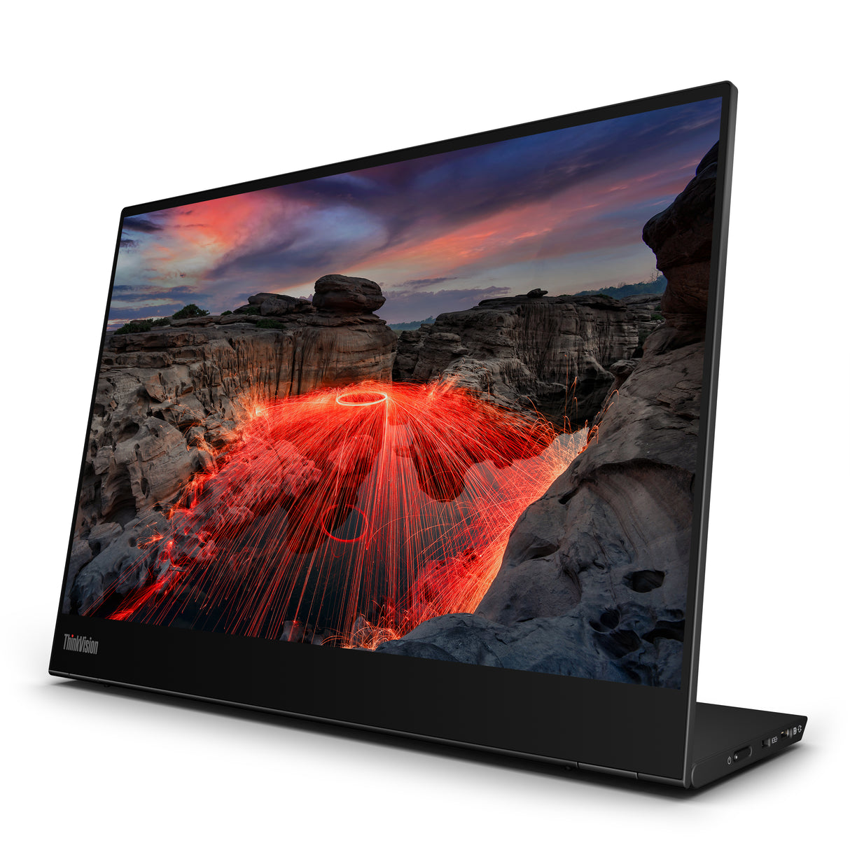Lenovo ThinkVision M14t computerskærm 35,6 cm (14") 2240 x 1400 pixel 2.2K LED Berøringsskærm Sort