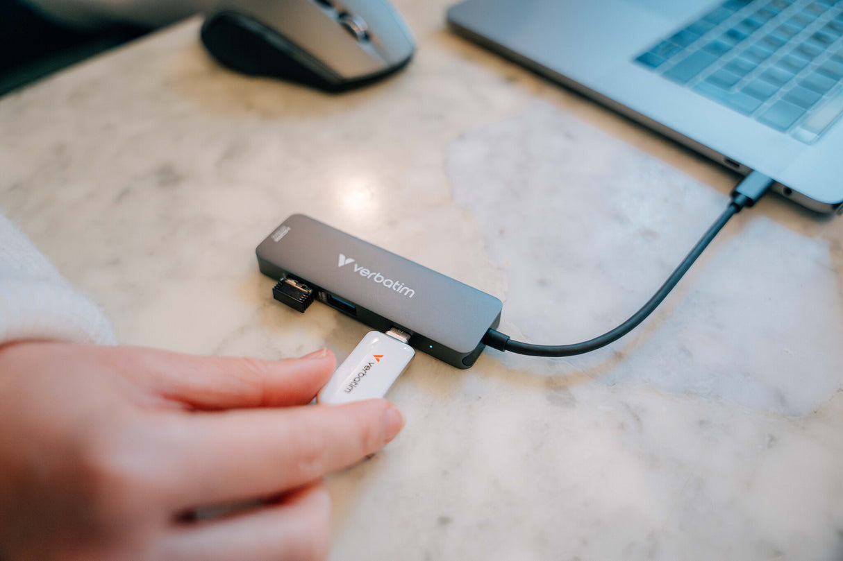 Verbatim 32155 interface hub USB 3.2 Gen 1 (3.1 Gen 1) Type-C 5000 Mbit/s Grå