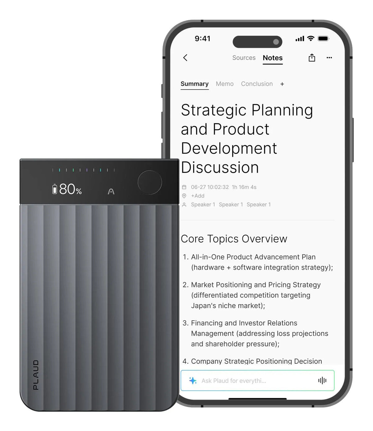 PLAUD Note Pro AI Note Taker Sort