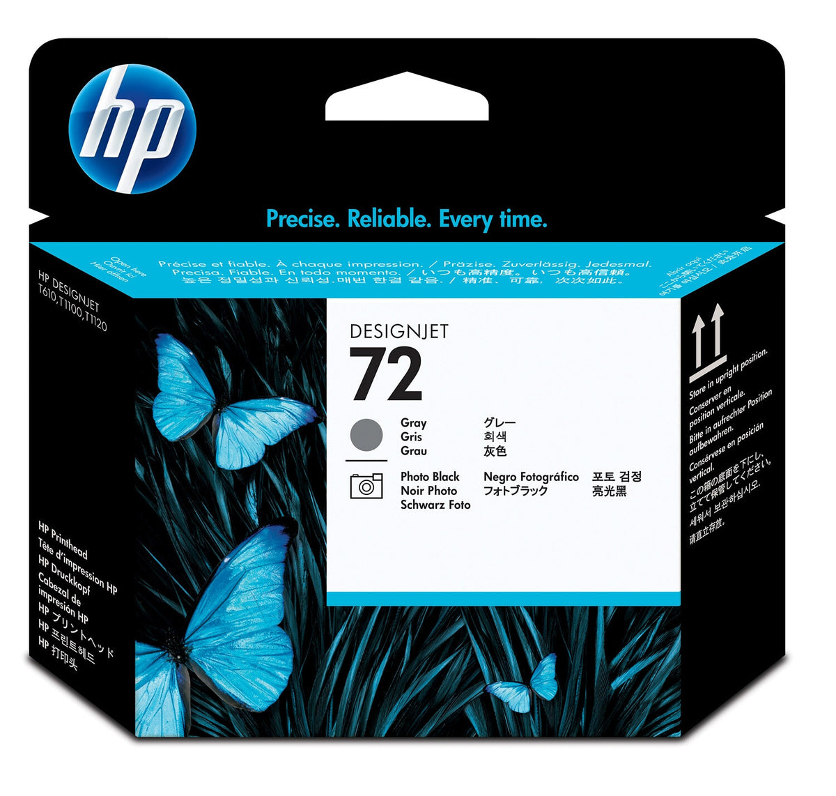 HP 72 DesignJet-skrivehoved, grå og fotosort