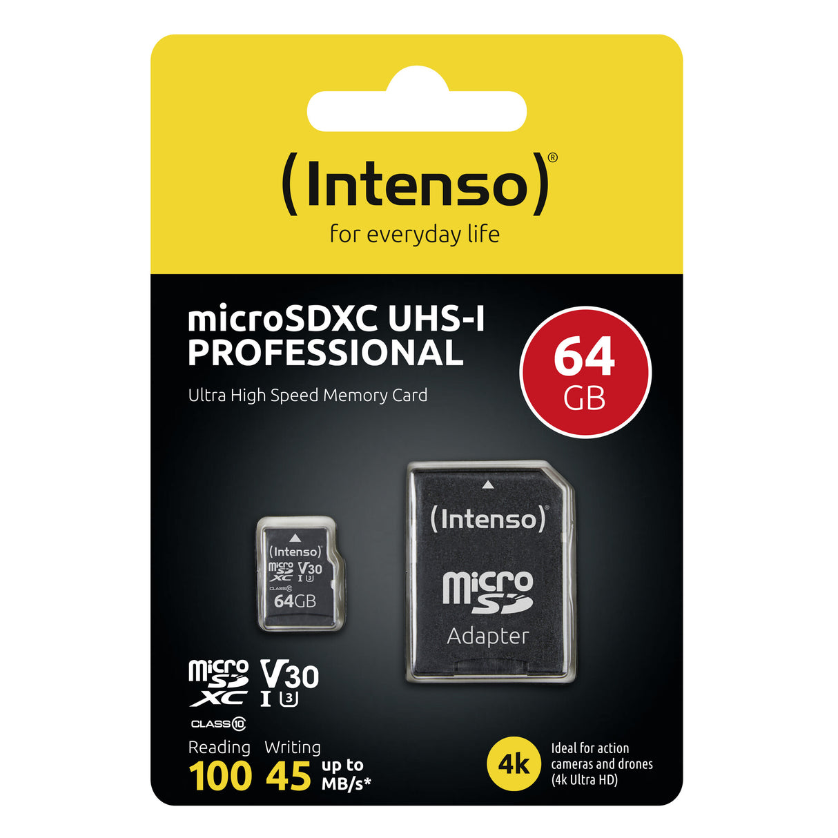 Intenso 3433490 hukommelseskort 64 GB MicroSDXC UHS-I Klasse 10