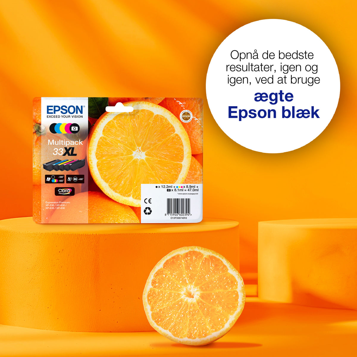 Epson Oranges 33XL appelsiner Claria Premium enkeltpakke cyan blæk