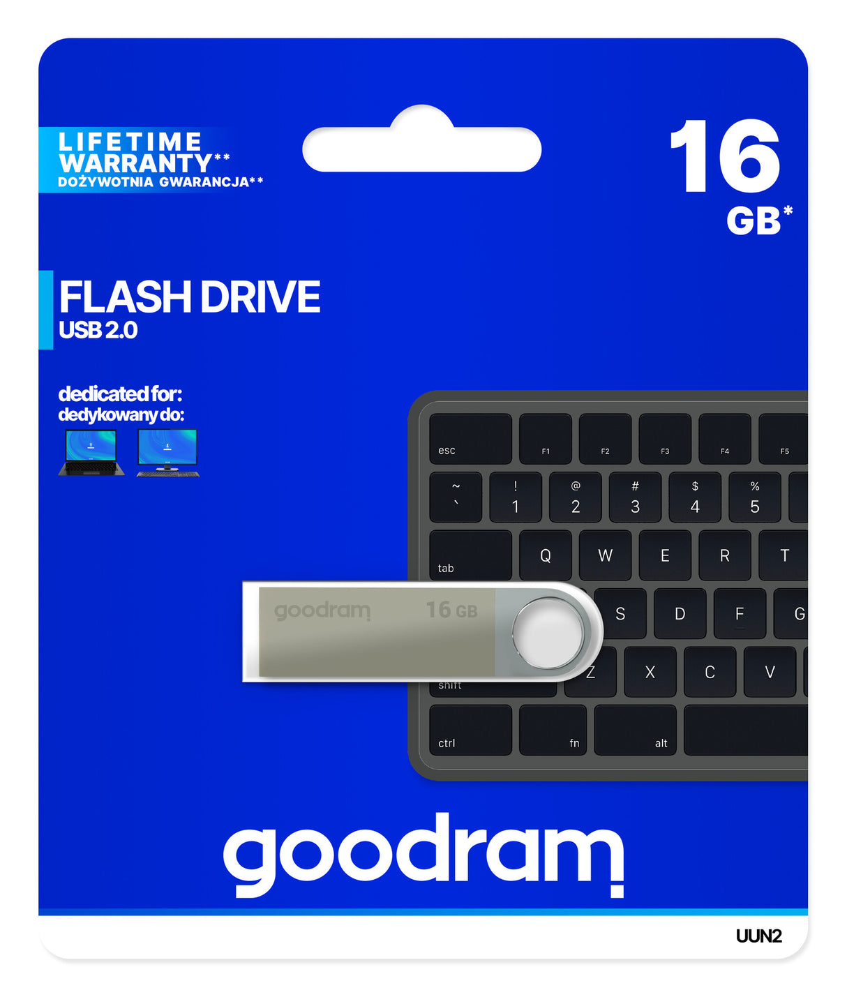 Goodram UUN2 USB-nøgle 16 GB USB Type-A 2.0 Sølv