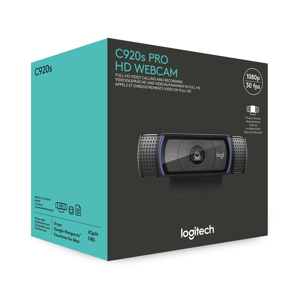 Logitech C920 Pro HD webcam 1920 x 1080 pixel USB Sort