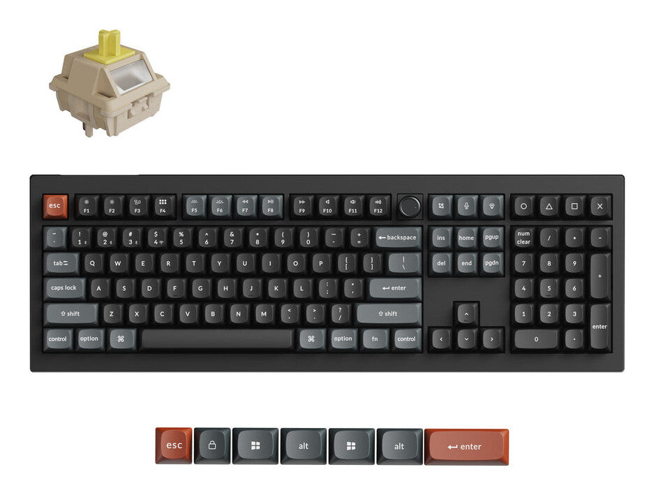 Keychron V6 Ultra 8K tastatur Universel Bluetooth QWERTY Sort