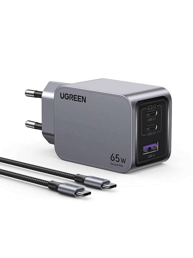Ugreen 25871 oplader til mobil enhed Universel Grå Vekselstrøm Hurtig opladning Indendørs