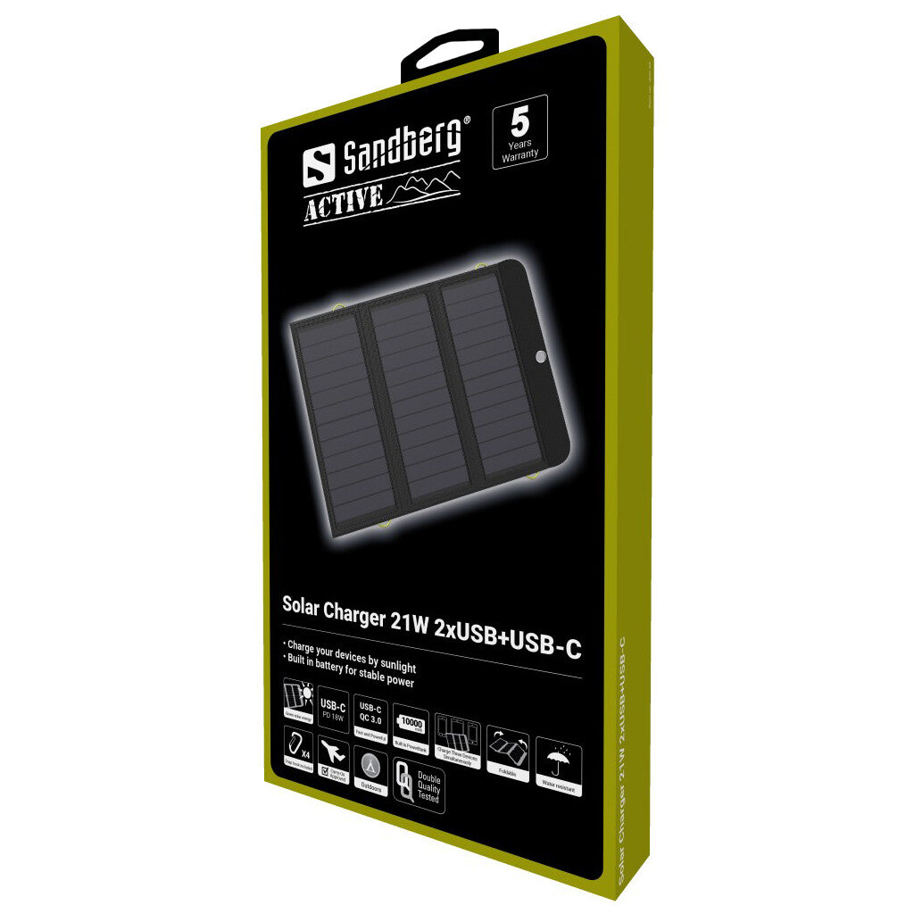 Sandberg Solar Charger 21W 2xUSB+USB-C