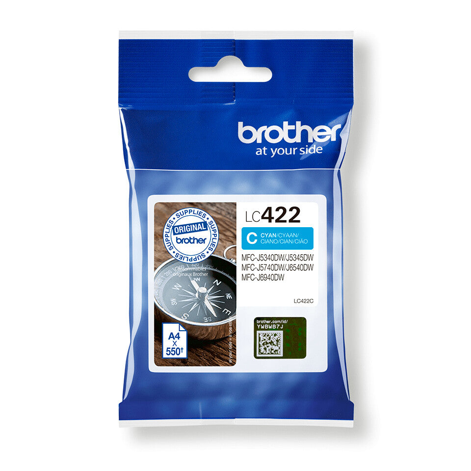 Brother LC422C blækpatron 1 stk Original Blå
