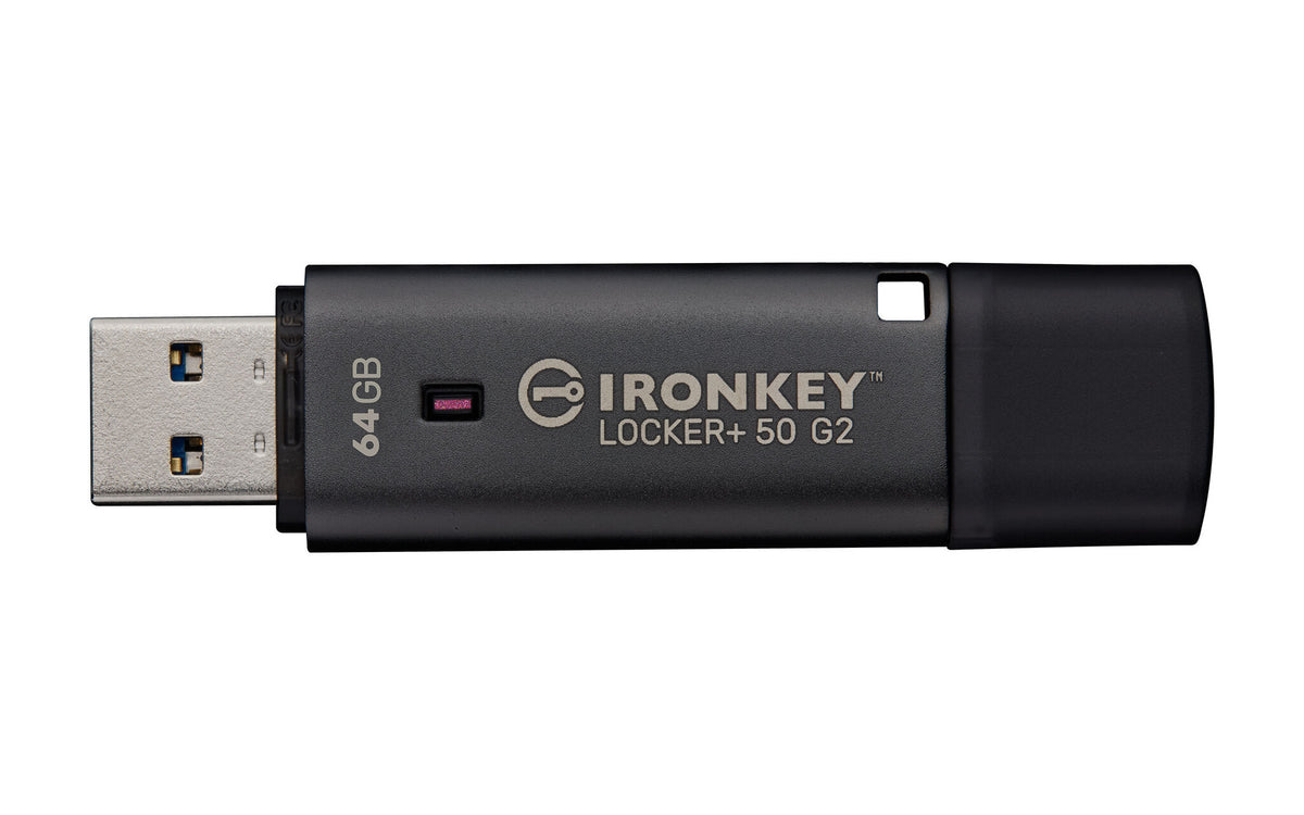 Kingston Technology IronKey 64GB Locker Plus 50 G2, FIPS 197, AES-256