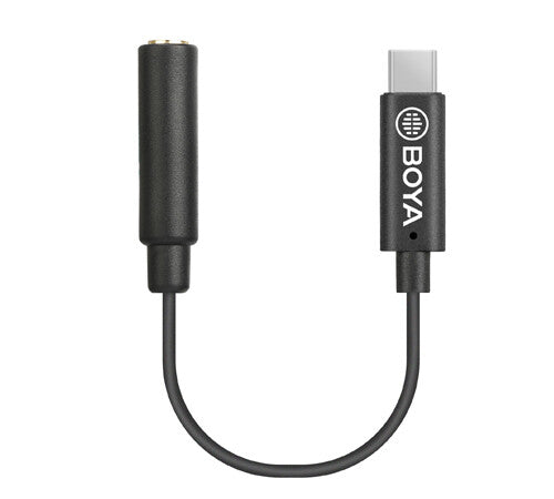 BOYA BY-K4 lydkabel 3.5mm USB Type-C Sort