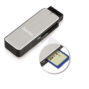 Hama 123900 kortlæser USB 3.2 Gen 1 (3.1 Gen 1) Sort, Sølv