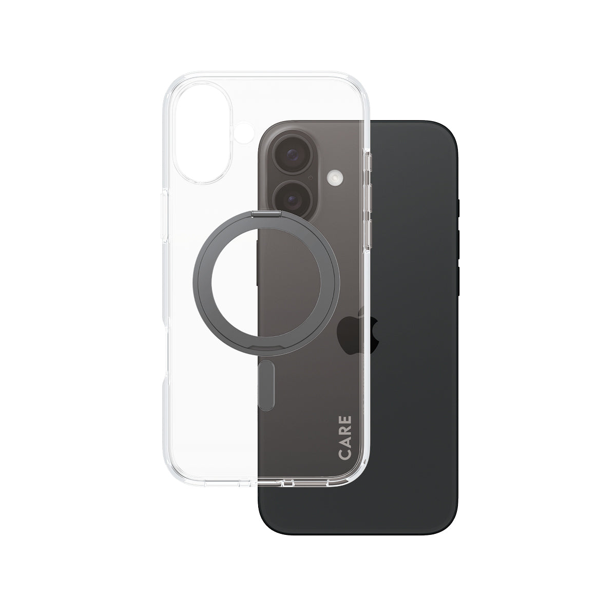 PanzerGlass CARE by ® Feature Case Transparent m. Sort Kickstand & MagSafe iPhone 16 Plus