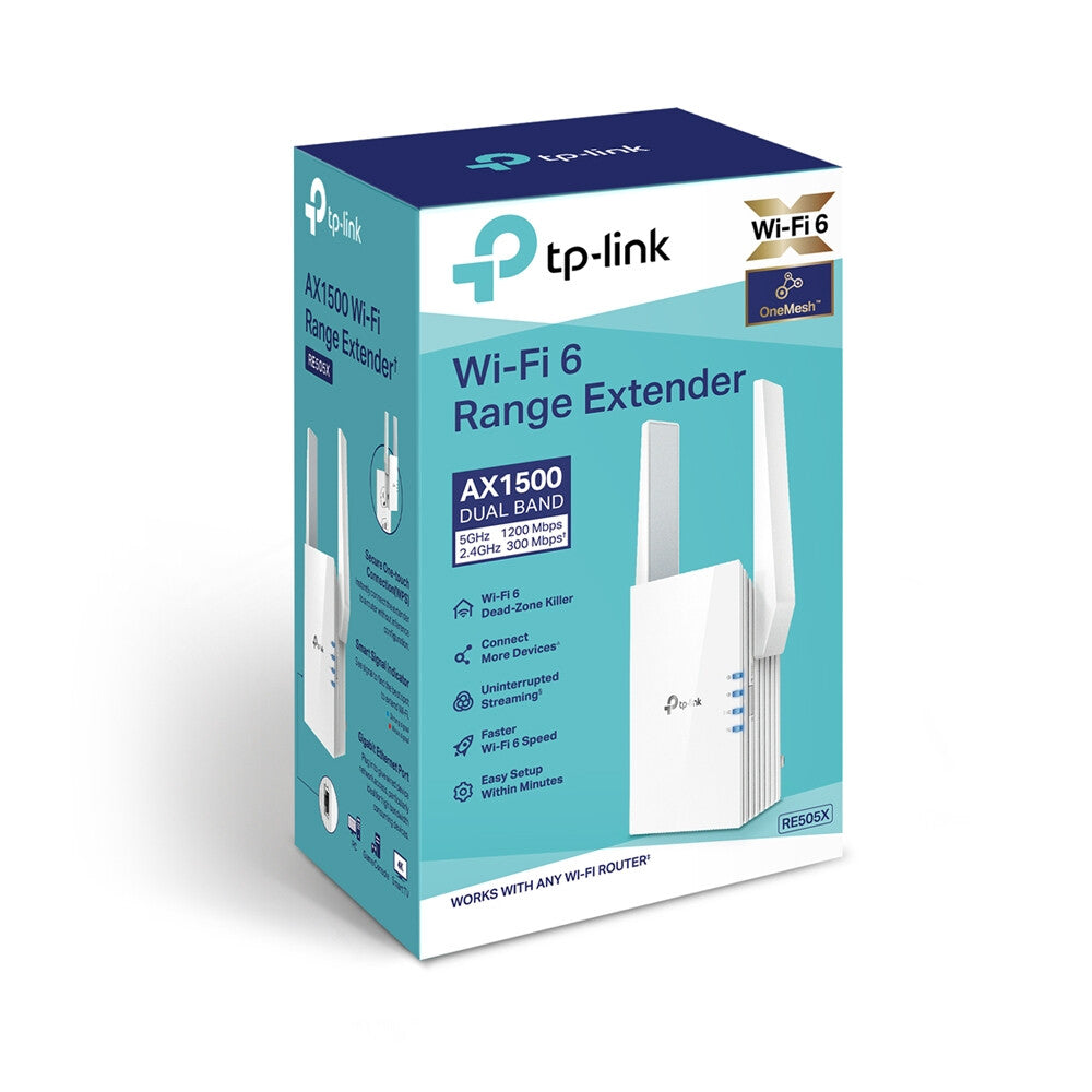 TP-Link RE505X netværk forlænger Netværkssender & -modtager Hvid 10, 100, 1000 Mbit/s