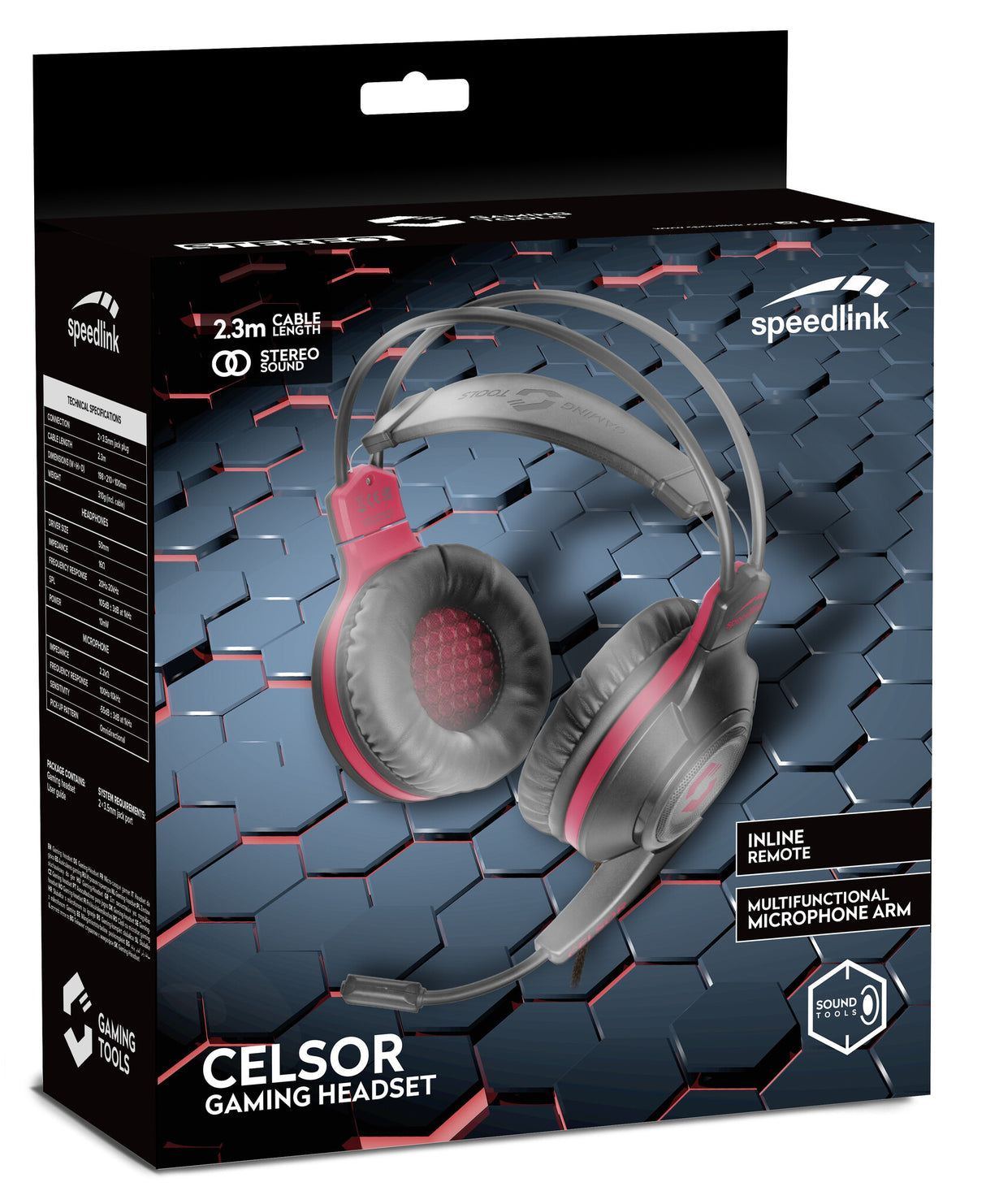 SPEEDLINK CELSOR Headset Ledningsført Spil Sort