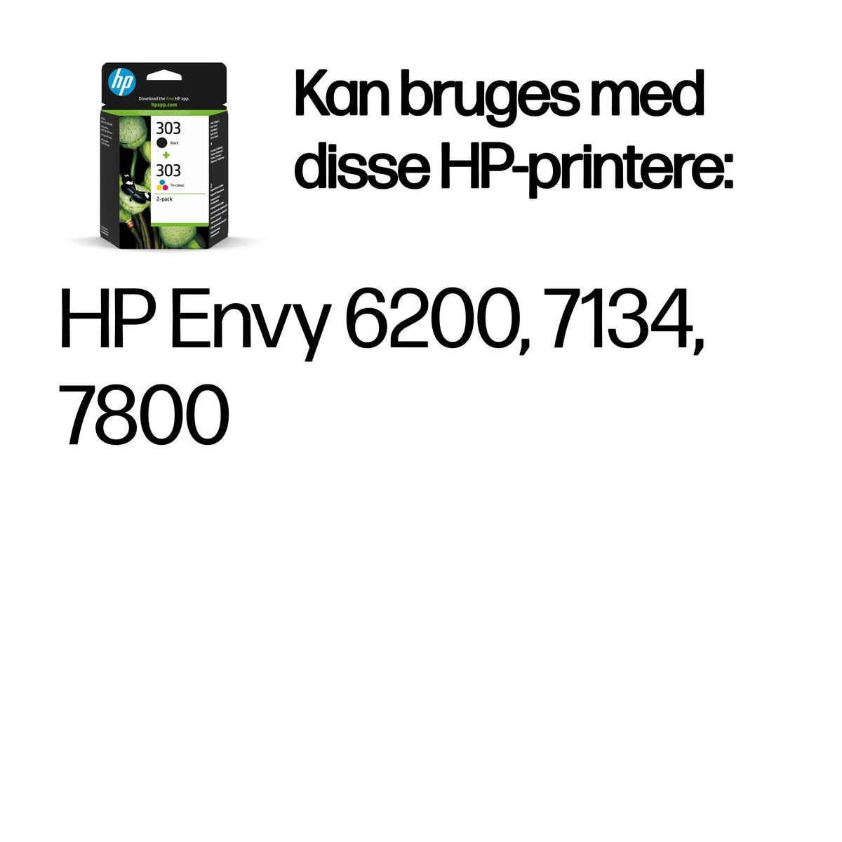 HP 303 Farve (cyan, magenta, gul) Pigmenteret sort Blæk 3YM92AE