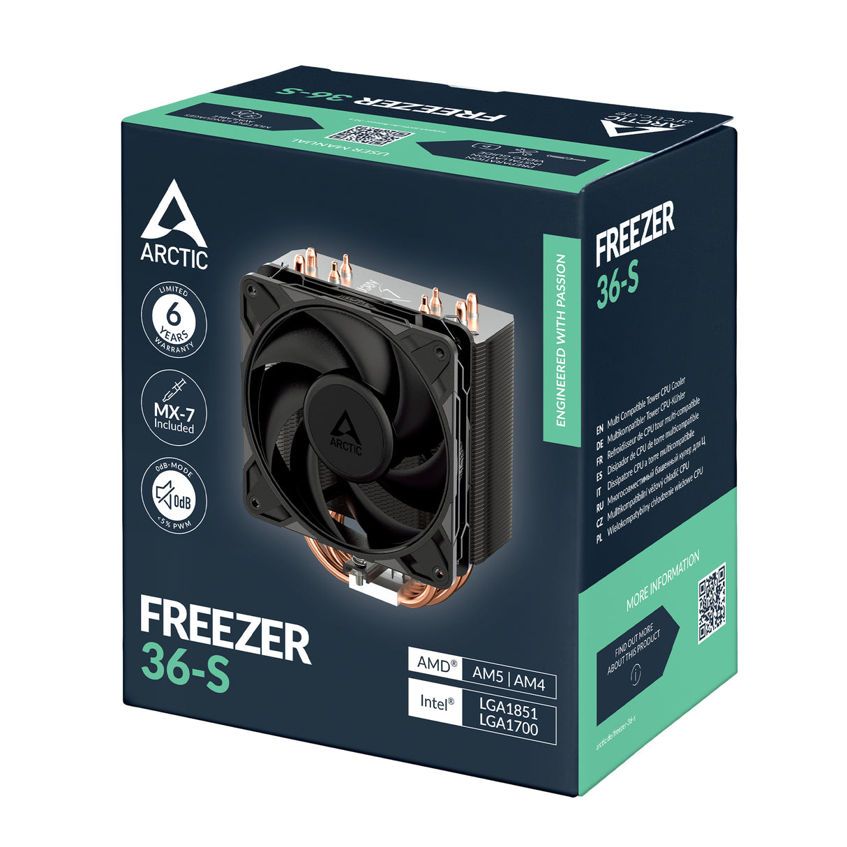 ARCTIC Freezer 36-S Processor Luftkøler 12 cm Sort, Rustfrit stål 1 stk